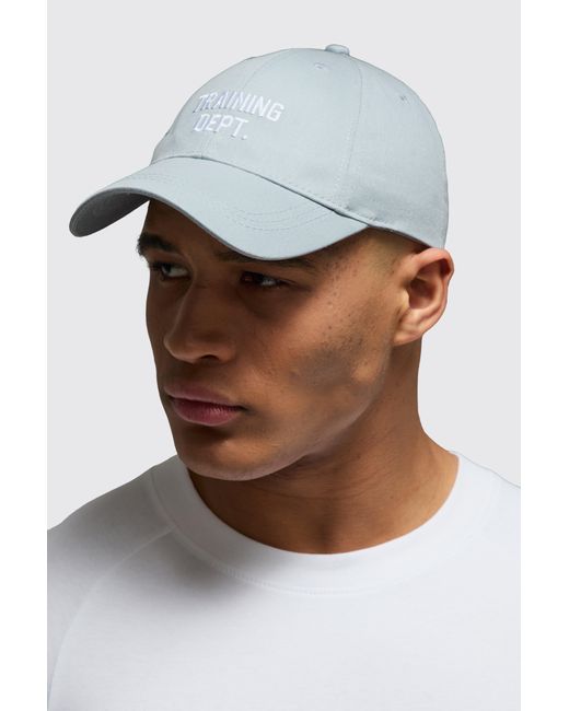 BoohooMAN Blue Training Dept Baseball Cap for men