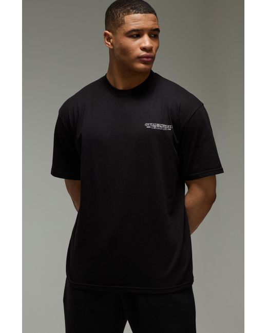 Camiseta Man Active Oversize Con Estampado One More Rep Nyc Boohoo de color Gray