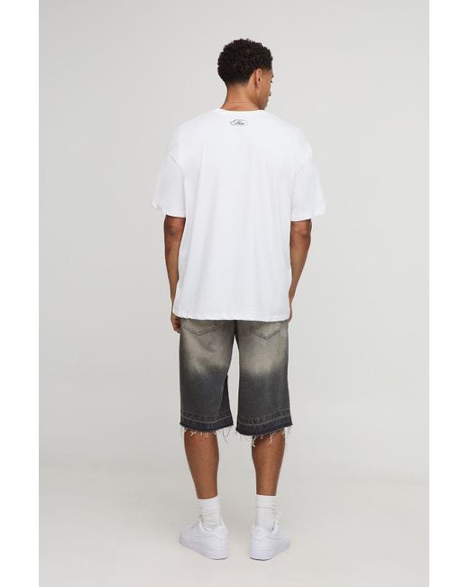 BoohooMAN White Oversized Nuff Respect Slogan T-Shirt for men