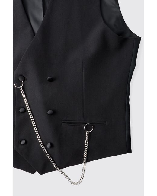 BoohooMAN Black Waist Coat Chain for men
