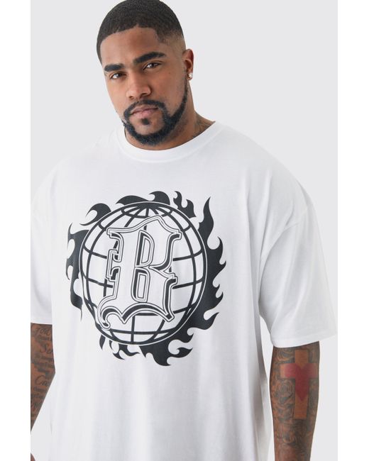 BoohooMAN Plus Core Baseball T-shirt In White für Herren