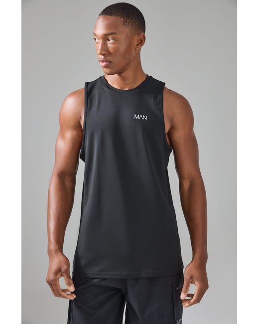 BoohooMAN Blue Man Active Performance Regular Fit Tank for men