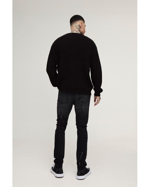 Super Skinny Stretch Biker Rip & Repair Jeans