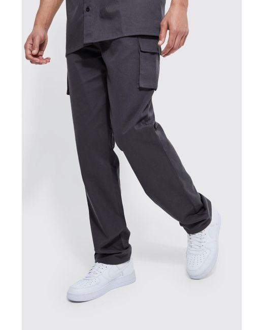 boohooMAN Men's Tall Fixed Relaxed Fit Cargo Pants