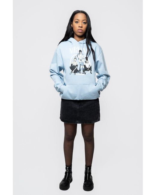 BoohooMAN Blue Nirvana Trapper Hat Hoodie for men