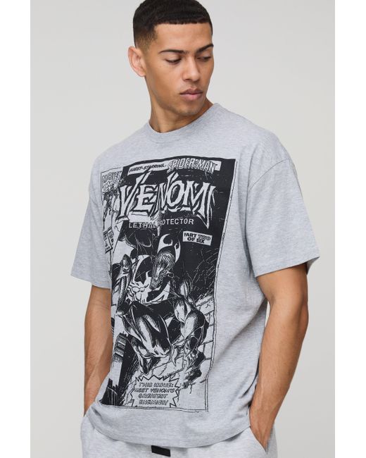 Boohoo White Oversized Marvel Venom License Printed T-Shirt