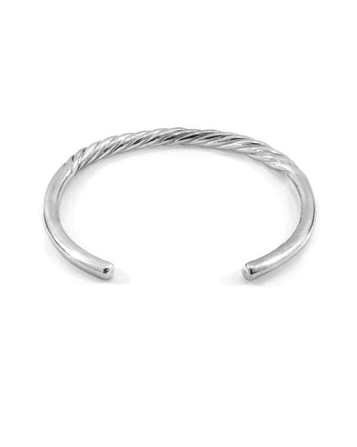 BoohooMAN Metallic Anchor & Crew Haden Half Rope Wayfarer Silver Bangle for men