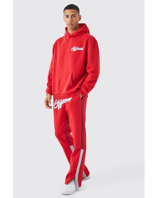 Boohoo tracksuit shop red