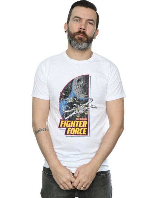 BoohooMAN Gray Star Wars Fighter Force T-shirt for men