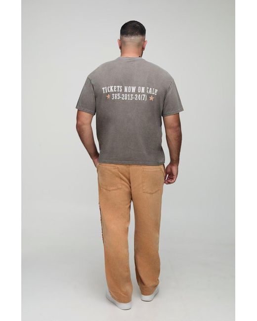 Boohoo Brown Plus Bleach Wash Relaxed Fit Carpenter Pants