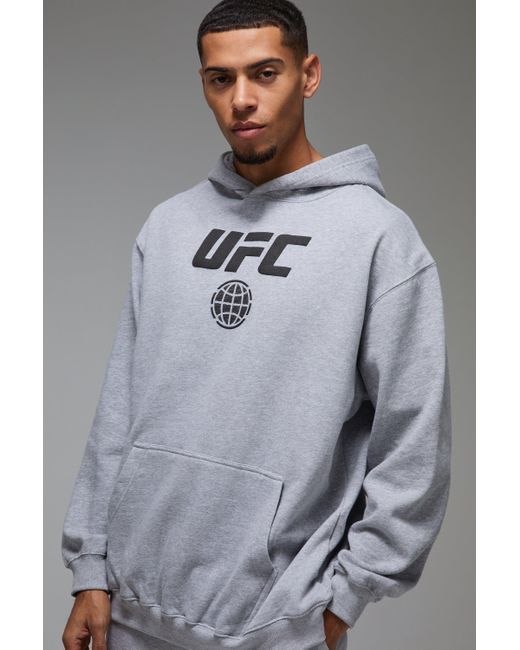 BoohooMAN Man Active Oversize Hoodie mit lizenziertem Ufc Print in Gray für Herren