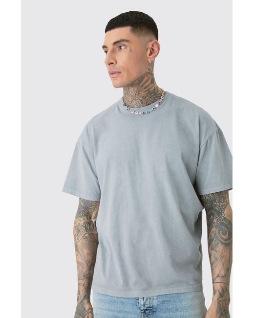 BoohooMAN Blue Tall 1999 Graphic T-shirt In Grey for men
