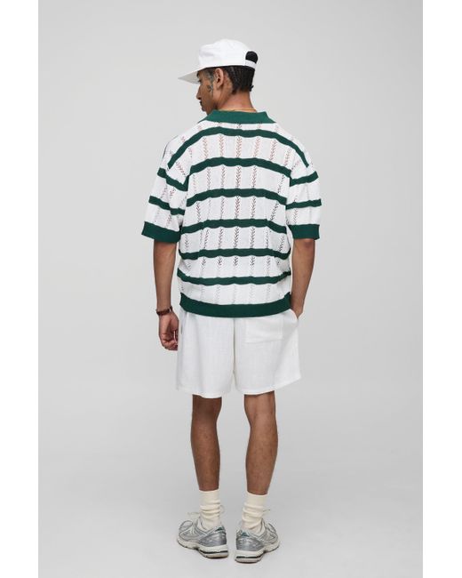BoohooMAN Lockere Shorts aus Leinenmischung in White für Herren