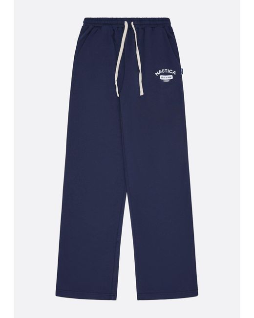 BoohooMAN Blue Nautica Krost X Nautica Logo Sweat Pants for men