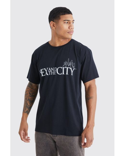 BoohooMAN Blue Oversized Sex In The City License T-shirt for men