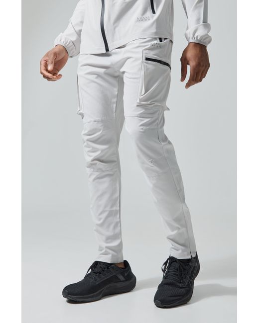 BoohooMAN Gray Man Active Cargo Joggers for men