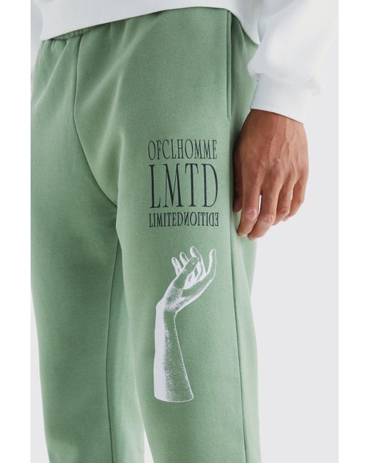 BoohooMAN Tall Jogginghose mit Print in Green für Herren