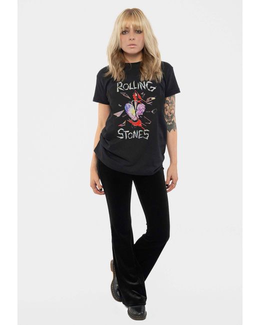 BoohooMAN Black The Rolling Stones Hackney Diamonds Heart T Shirt for men