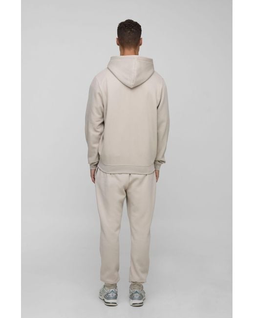 BoohooMAN Gray Tall Basic Regular Zip Through Hoodie for men
