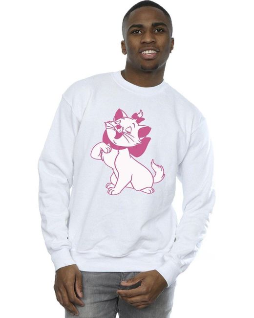 BoohooMAN White Disney The Aristocats Marie Sweatshirt for men