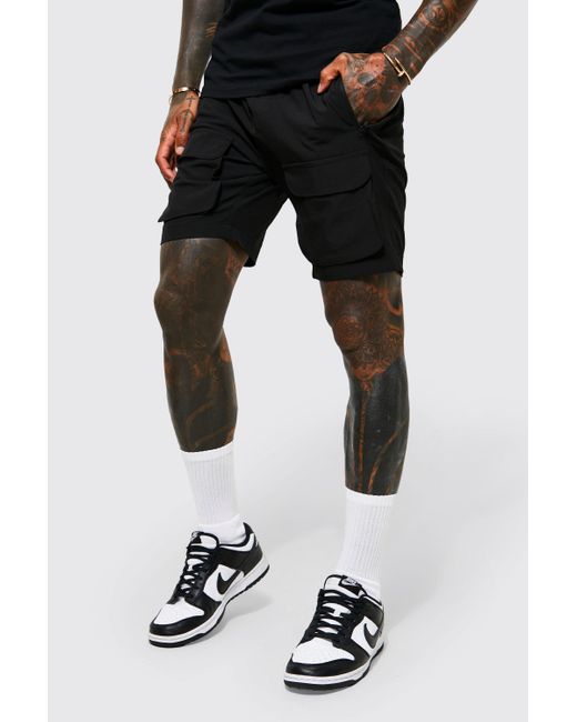 boohooman cargo shorts