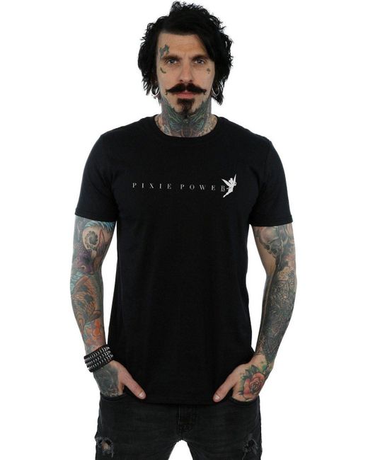 BoohooMAN Black Disney Tinker Bell Pixie Power T-shirt for men