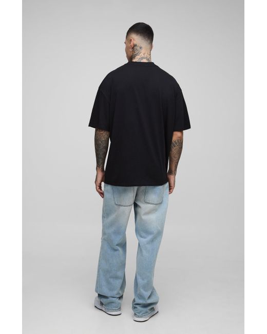 Camiseta Tall Oversize Con Cuello Extendido Y Estampado Renacentista Boohoo de color Blue