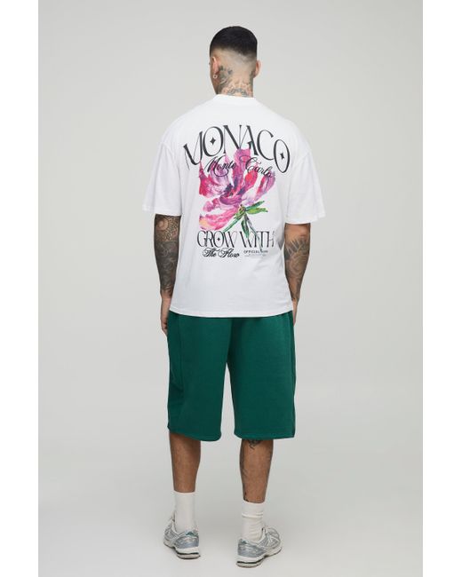 BoohooMAN Tall Oversize T-Shirt mit floralem Print in Gray für Herren