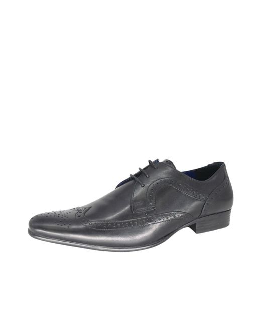 BoohooMAN Gray Thomas Crick Leather Lace Up Brogues for men