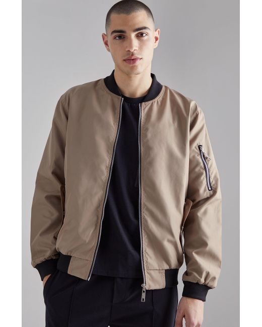 BoohooMAN Brown Ma1 Bomber for men