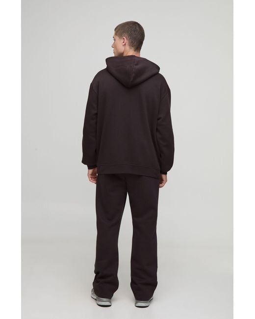 BoohooMAN Black Basic Oversized Zip Through Hoodie for men
