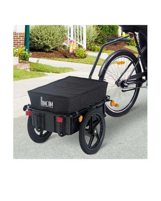 BoohooMAN Green Homcom Cargo Trailer Bike Bicycle Carrier Utility Luggage Cart Garden Trolley Wheels for men