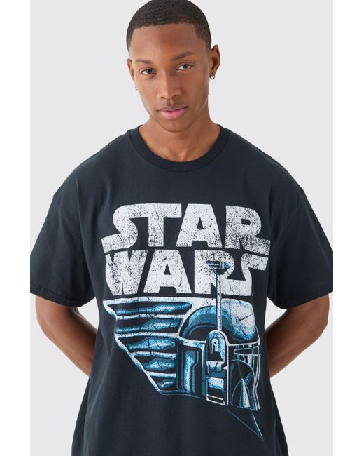 Oversized Star Wars License T-Shirt Boohoo de color Blue