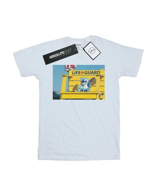 BoohooMAN White Disney Lilo And Stitch Life Guard T-shirt for men