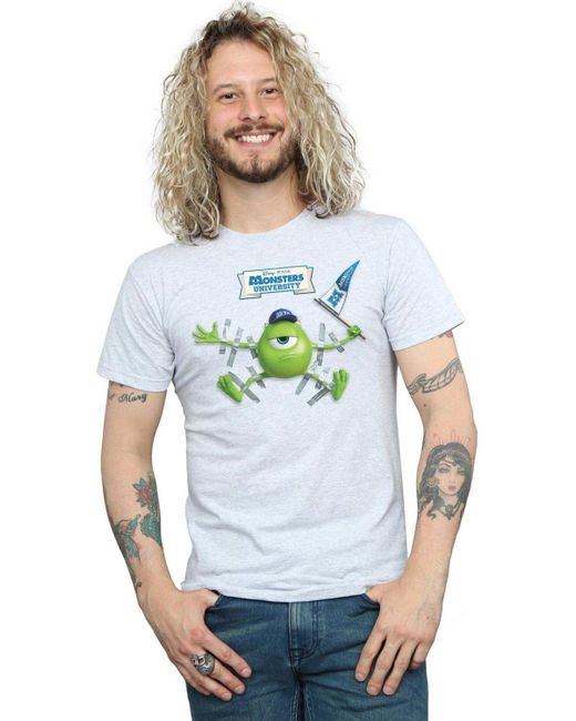 BoohooMAN Blue Disney Monsters University Taped Mike T-shirt for men