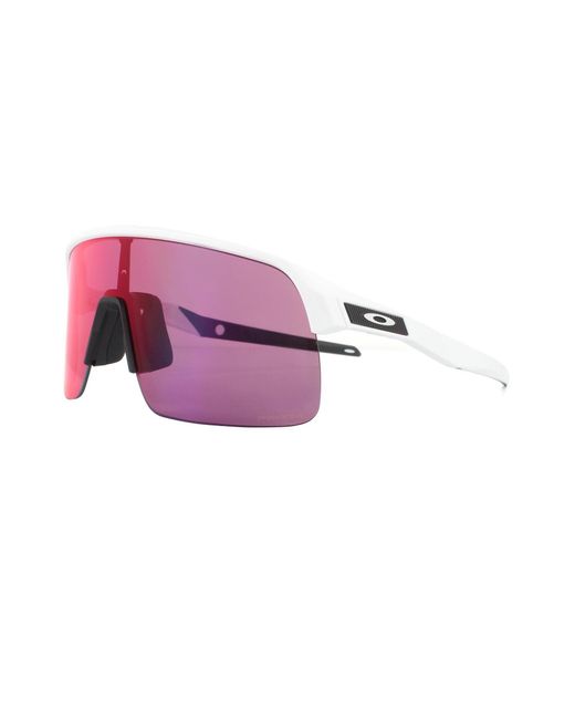 BoohooMAN Purple Oakley Rectangle Matte White Prizm Road Sunglasses for men