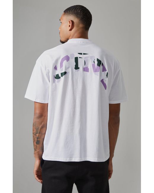 BoohooMAN Gray Tall Active Oversized Camo Back Print T-shirt for men