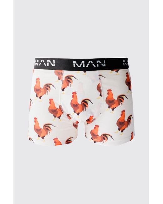 BoohooMAN Red Man Cockerill Printed Boxers for men