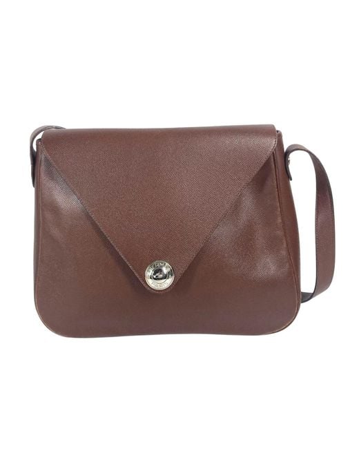 BoohooMAN Hermes Preloved Leather Shoulder Bag Unisex - Brown Shopper Bags for men