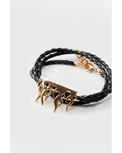 BoohooMAN Blue Flame Plate Multi Pack Bracelet for men