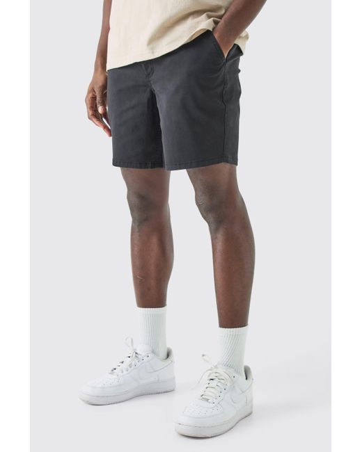 BoohooMAN Black Skinny Fit Chino Shorts for men