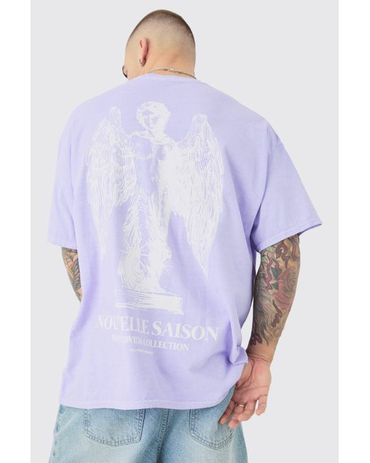 Boohoo Purple Oversized Wash Nouvelle Renaissance Back Print T-shirt