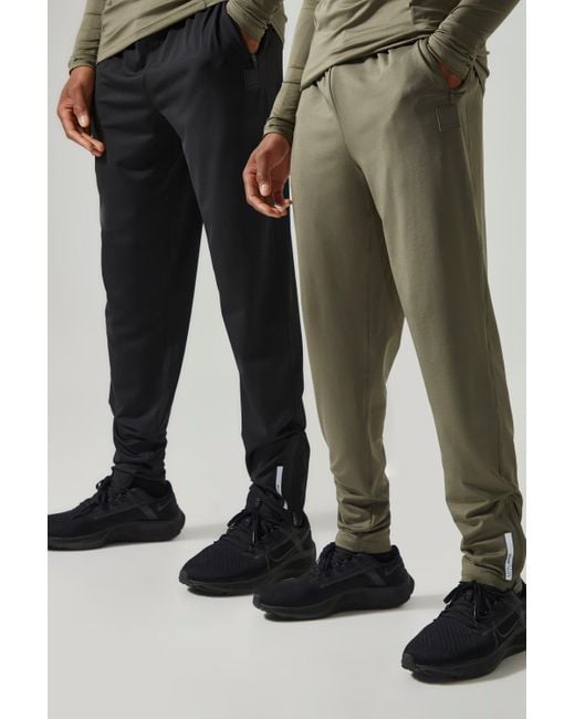 BoohooMAN Black Man Active Gym Performance Jogger 2 Pack for men