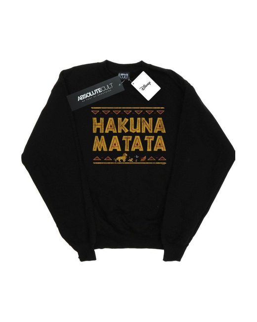 BoohooMAN Black Disney The Lion King Hakuna Matata Sweatshirt for men