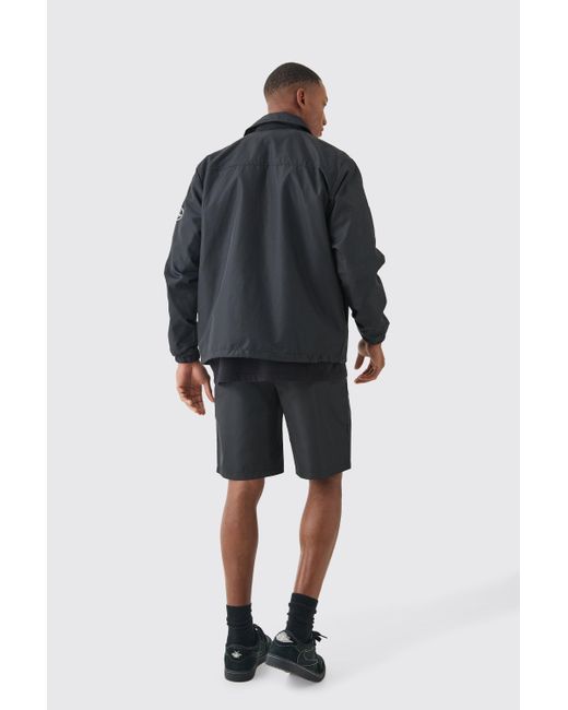 BoohooMAN Elastic Waist Comfort Nylon Shorts in Black für Herren