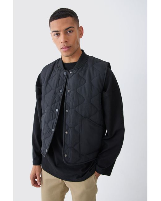 BoohooMAN Blue Onion Quilted Gilet for men