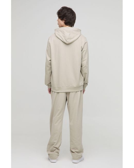 BoohooMAN Gray Tall Lightweight Loopback Regular Fit Basic Hoodie for men