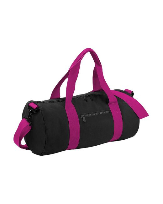 BoohooMAN Pink Bagbase Plain Varsity Barrel Duffle Bag (20 Litres) for men