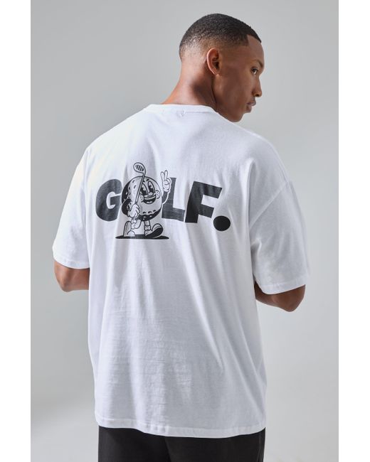 BoohooMAN Gray Man Active Golf Oversized Backprint T-shirt for men