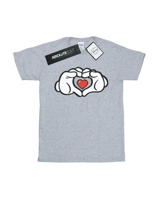 BoohooMAN White Disney Mickey Mouse Heart Hands T-shirt for men
